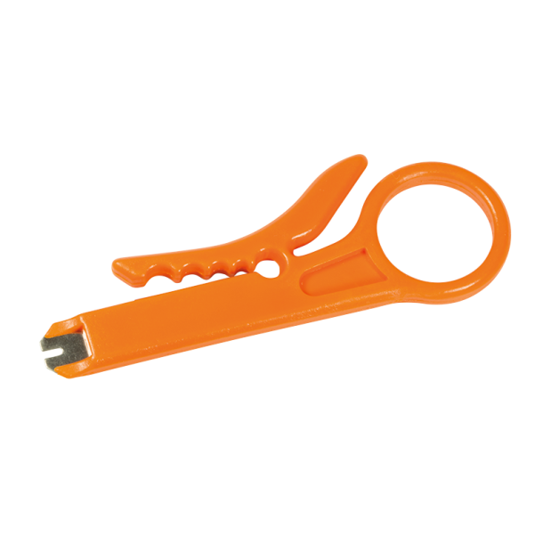 IDC punchdown tool with wire stripper, plastic