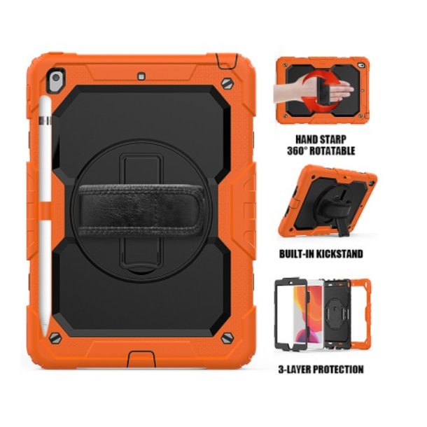 Robust cover til iPad 10,2 med kickstand - Orange