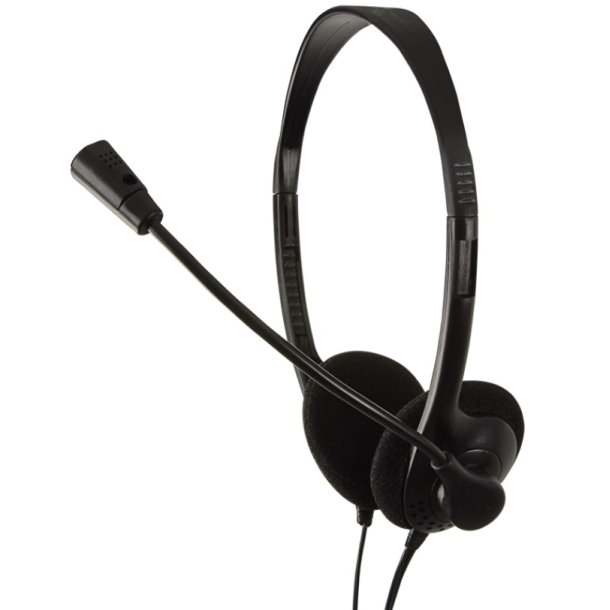 Stereo headset earphones with microphone