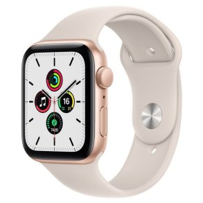 Apple Watch SE GPS 44mm Gold Aluminium Case with Starlight Sport Band - Regular