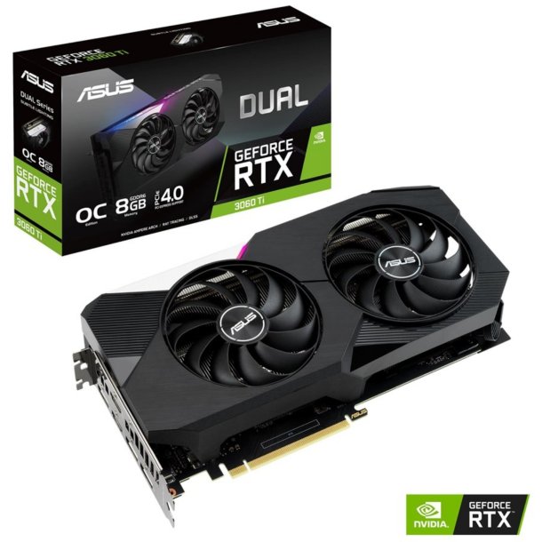 ASUS GeForce RTX 3060 Ti DUAL OC V2 LHR - 8GB GDDR6 RAM - Grafikkort