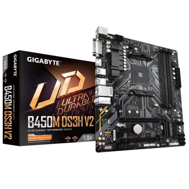 GIGABYTE B450M DS3H V2 Bundkort - AMD B450 - AMD AM4 socket - DDR4 RAM - Micro-ATX