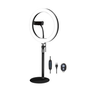 LogiLink Smartphone ring light tripod with remote shutter, height adjust.,  25 cm