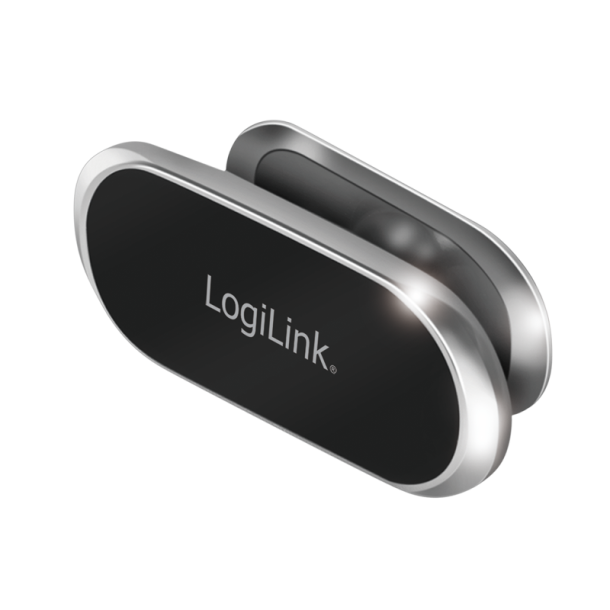 LogiLink Magnetic smartphone holder, 360° rotatable, up to 800 g, aluminum, black/silver