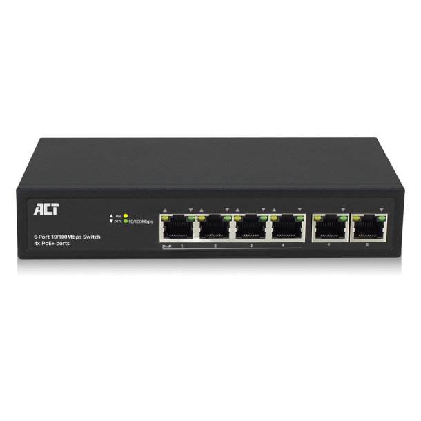 ACT POE+ SWITCH 6 PORTS 60W