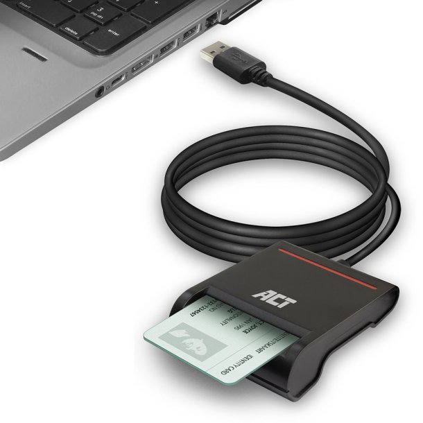 ACT External USB Smartcard eID Card Reader, black