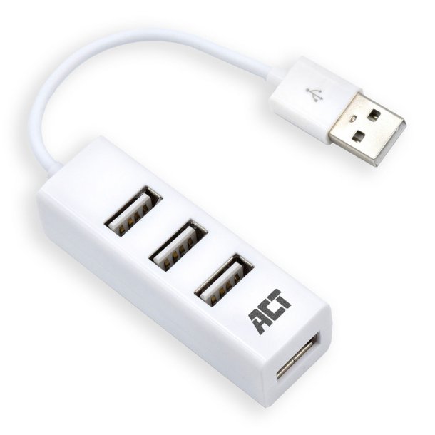 ACT USB 2.0 HUB MINI 4 PORT WHITE