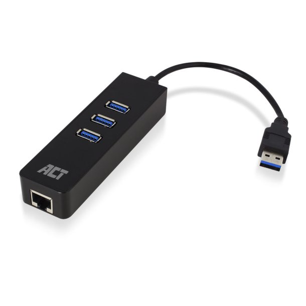 ACT USB hub 3.0 3 port USB-A, Gigabit ethernet