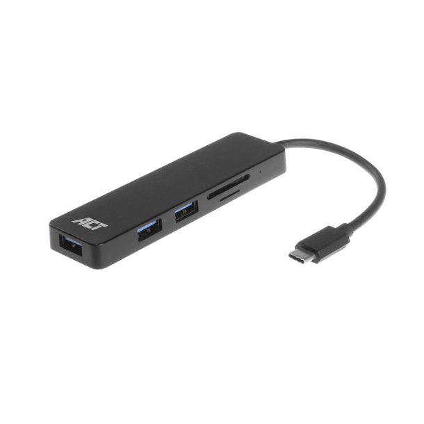 ACT USB-C hub 3.0 3 port, USB-A, card reader