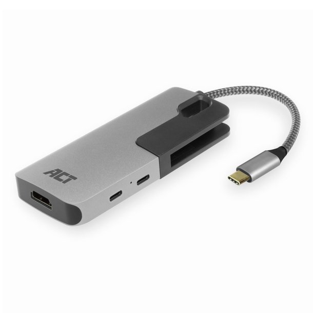 ACT USB-C-HDMI, 2XUSBA,1xUSBC,PD,CARD