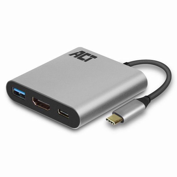 ACT USB-C - HDMI, USB-A, PD 0,15M