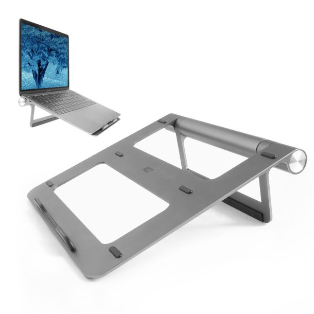 ACT Laptop stand aluminium, stepless height adjustable, detachable USB-C docking station