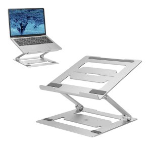 ACT Foldable laptop stand aluminium, stepless height adjustable