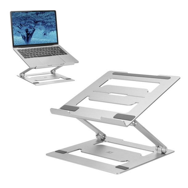 ACT Foldable laptop stand aluminium, stepless height adjustable