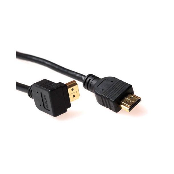 ACT 50 cm HDMI High Speed kabel, HDMI-A angled male to HDMI-A straight male