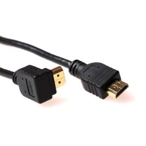 ACT 1 metre HDMI High Speed kabel, HDMI-A angled male to HDMI-A straight male
