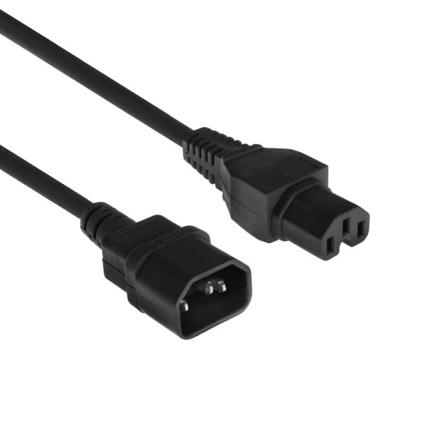 ACT Powercord C14 - C15 black 2 m