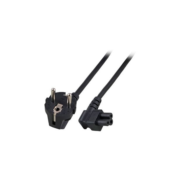 ACT Powercord mains connector CEE 7/7 male (angled) - C5 (angled) black 5 m