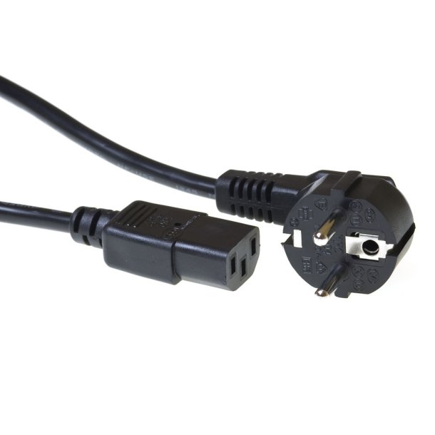 ACT Powercord mains connector CEE 7/7 male (angled) - C13 black 2.5 m