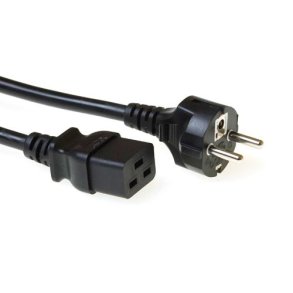 ACT Powercord mains connector CEE 7/7 male (straight) - C19 black 3 m