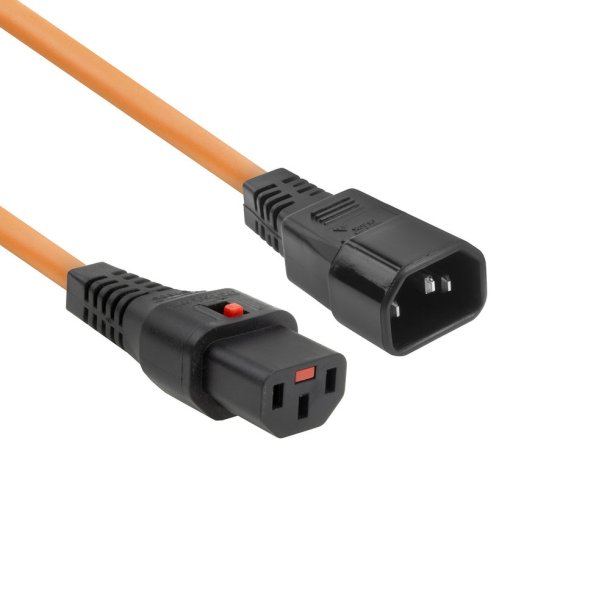 ACT Powercord C13 IEC Lock - C14 orange 1 m, PC938