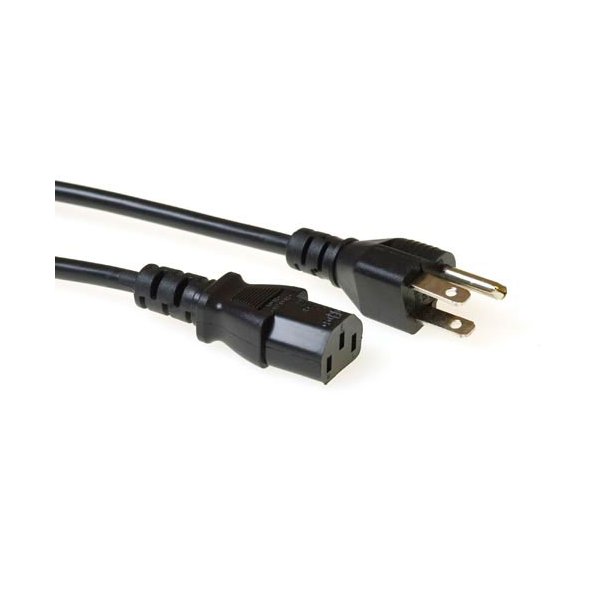 ACT Powercord USA plug - C13 black 2.5 m