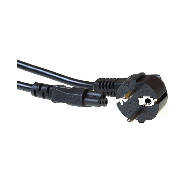 ACT Powercord mains connector CEE 7/7 male (angled) - C5 black 7 m