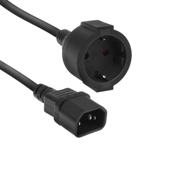 ACT Powercord C14 - CEE 7/3 black 0.2 m