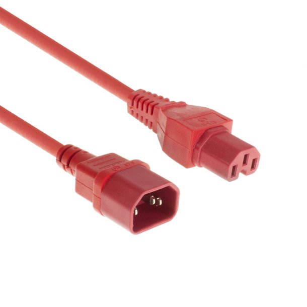 ACT Powercord C14 - C15 red 0.6 m