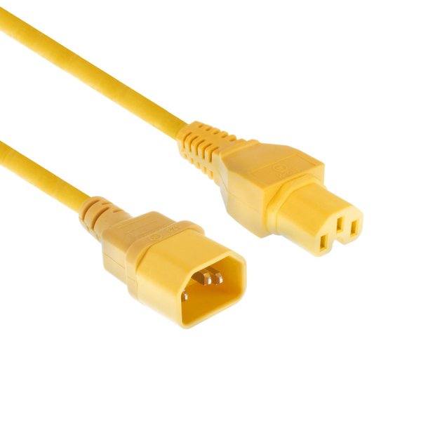 ACT Powercord C14 - C15 yellow 0.6 m