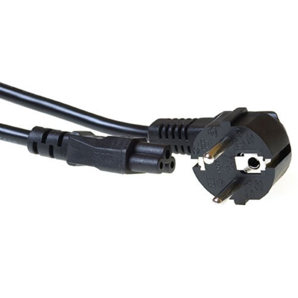 ACT Powercord mains connector CEE 7/7 male (angled) - C5 black 1.5 m