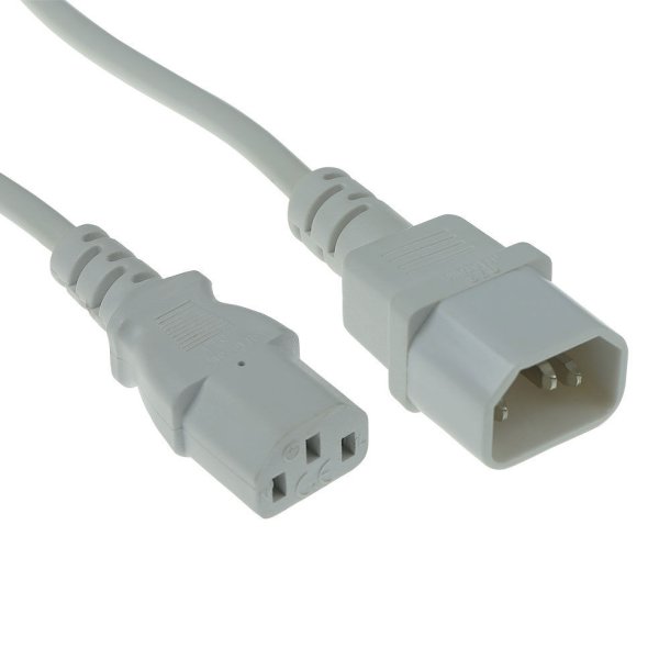 ACT Powercord C13 - C14 white 3 m