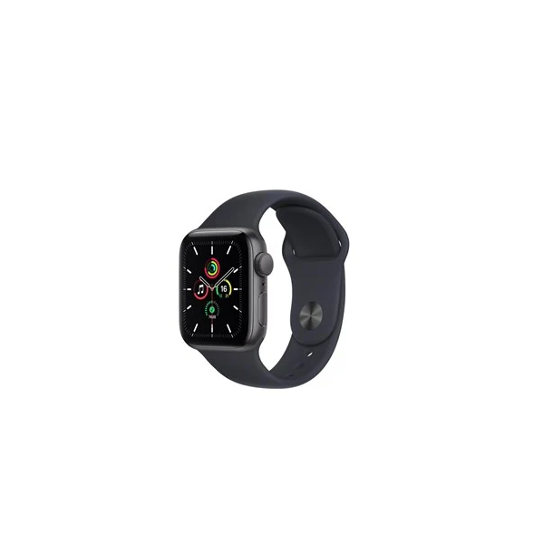 APPLE WATCH SE GPS, 40MM SPACE GREY ALUMINIUM CASE WITH MIDNIGHT SPORT BAND - REGULAR