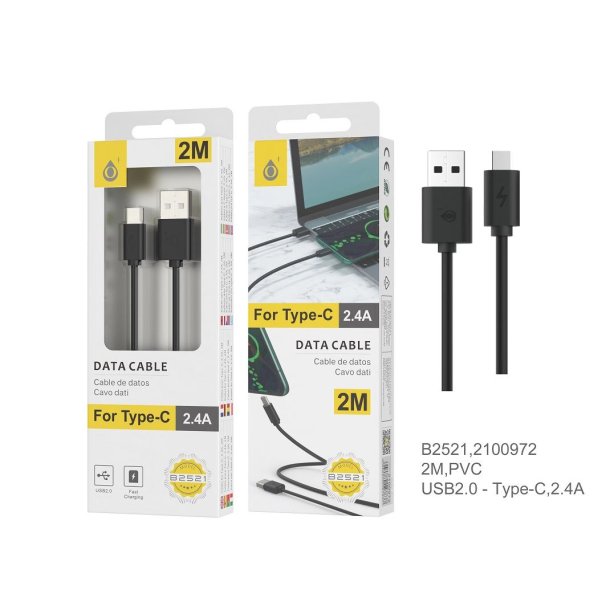 OnePlus USB-C kabel 2 M - 2,4 Amp - Sort