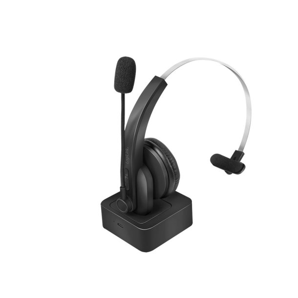 LogiLink Bluetooth mono headset with charging stand, microphone