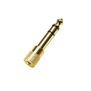 Audio adapter, 6.35 mm 3-pin/M to 3.5 mm 3-pin/F, zinc