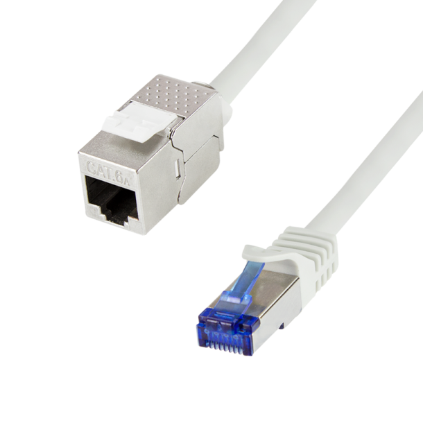 Consolidation point patch cable, Cat.6A, S/FTP, grey, 3 m