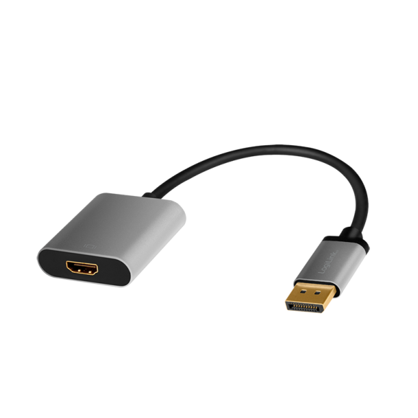 DisplayPort adapter,DP/M to HDMI A/F,4K/60 Hz, alu, black/grey, 0.15m