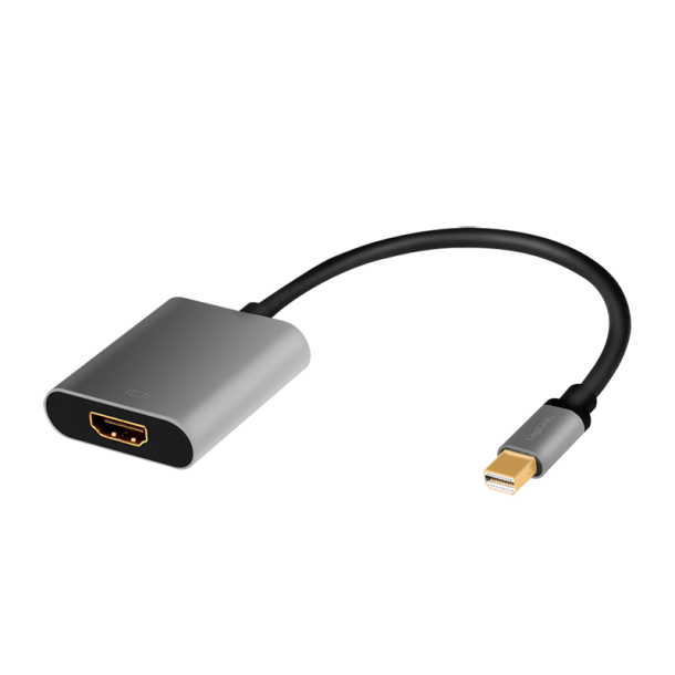 DisplayPort adapter, mDP/M to HDMI/F,4K/60Hz, alu, black/grey, 0.15 m