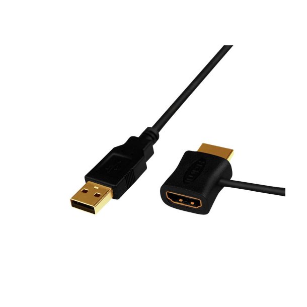 HDMI power adapter USB 2.0/M to HDMI/M + HDMI/F 0.5 m