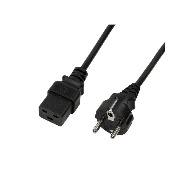 LogiLink Power cord, CEE 7/7 to IEC C19, black, 1 m - Computerstik