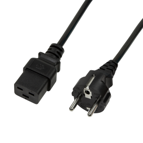 LogiLink Power cord, CEE 7/7 (90°) to IEC C19, black, 3 m