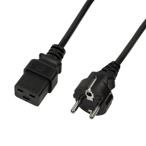 LogiLink Power cord, CEE 7/7 (90°) to IEC C19, black, 3 m