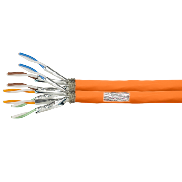 Duplex installation cable PrimeLine, Cat.7, S/FTP, orange, 500 m