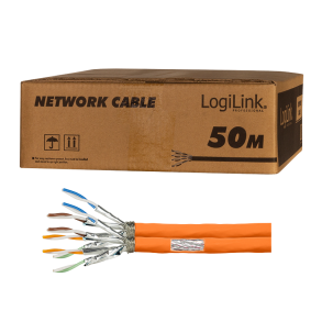 Duplex installation cable PrimeLine, Cat.7, S/FTP, orange, 50 m