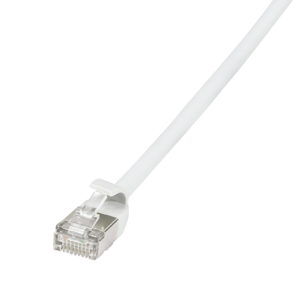 LogiLink Patch cable SlimLine, Ultraflex, Cat.6A, U/FTP, white, 3 m