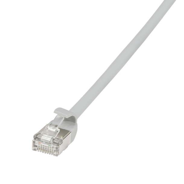 LogiLink Patch cable SlimLine, Ultraflex, Cat.6A, U/FTP, grey, 0.3 m