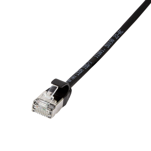 CAT.6A patch cable Ultraflex SlimLine, black, 0.3m