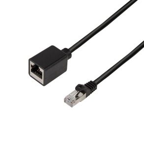 Patch cable extension premium, Cat.6A, S/FTP, black, 2 m