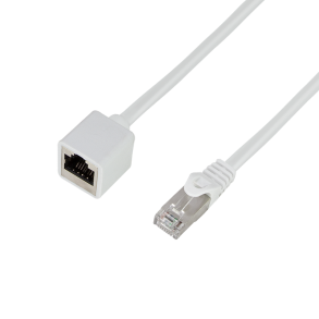 Patch cable extension premium, Cat.6A, S/FTP, white, 10 m